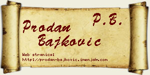 Prodan Bajković vizit kartica
